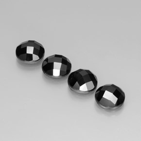 Pedras preciosas de Espinélio Preto natural de 13.70 ct, Corte Redondo, Opaco