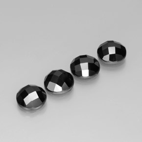 Pedras preciosas de Espinélio Preto natural de 13.70 ct, Corte Redondo, Opaco