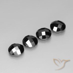 Pedras preciosas de Espinélio Preto natural de 15.34 ct, Redondo, Opaco
