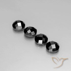 Pedras preciosas de Espinélio Preto natural de 14.83 ct, Redondo, Opaco