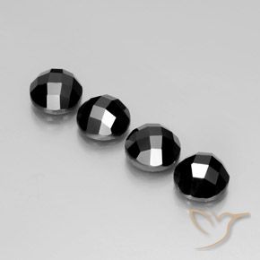 Pedras preciosas de espinélio preto natural de 15,88 ct, corte redondo, opaco