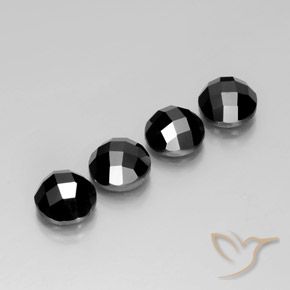 Pedras preciosas de espinélio preto natural de 15,88 ct, corte redondo, opaco