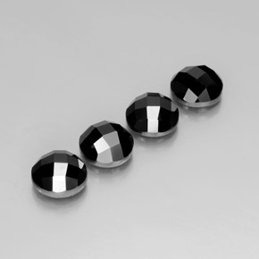 Pedras preciosas de Espinélio Preto natural de 14.61 ct, Corte Redondo, Opaco