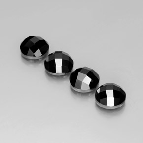 Pedras preciosas de Espinélio Preto natural de 14.61 ct, Corte Redondo, Opaco