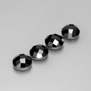 Pedras preciosas de Espinélio Preto natural de 13.63 ct, Corte Redondo, Opaco