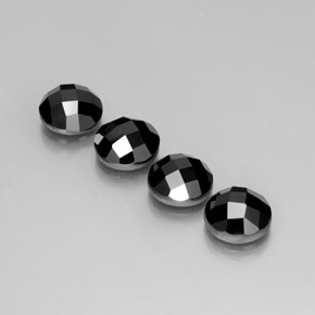 Pedras preciosas de Espinélio Preto natural de 13.63 ct, Corte Redondo, Opaco