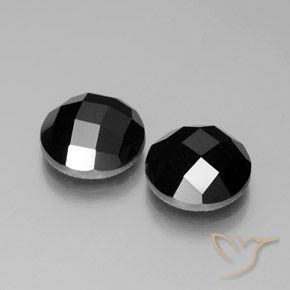 Pedras preciosas de Espinélio Preto natural de 8.52 ct, Redondo, Opaco