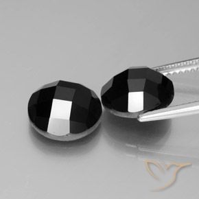 Pedras preciosas de Espinélio Preto natural de 8.52 ct, Redondo, Opaco