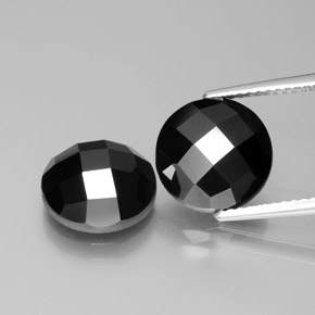 Pedras preciosas de espinélio preto natural de 8,79 ct, corte redondo, opaco