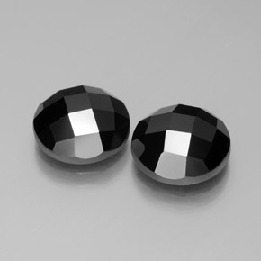 Pedras preciosas de espinélio preto natural de 8,79 ct, corte redondo, opaco