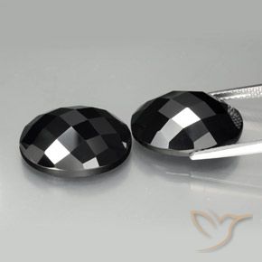 Pedras preciosas de Espinélio Preto natural de 22.02 ct, oval, Opaco