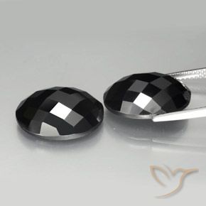 Pedras preciosas de Espinélio Preto natural de 19.65 ct, oval, Opaco