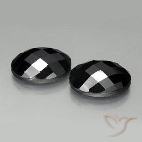 Pedras preciosas de Espinélio Preto natural de 22.04 ct, oval, Opaco