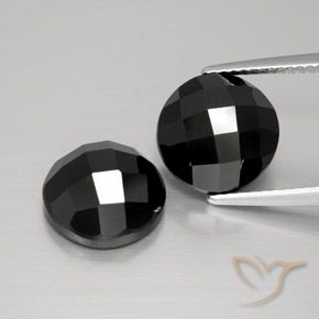 10.13ctw Natural Preto Espinélio, Redondo, Opaco
