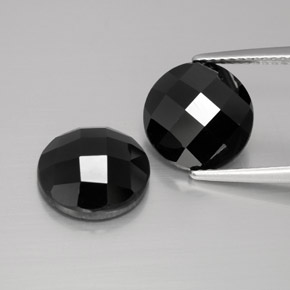 Pedras preciosas de espinélio preto natural de 8,19 ct, corte redondo, opaco