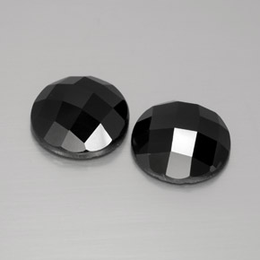 Pedras preciosas de espinélio preto natural de 8,19 ct, corte redondo, opaco