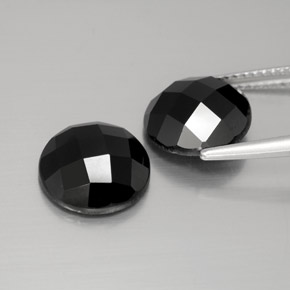 Pedras preciosas de espinélio preto natural de 8,19 ct, corte redondo, opaco