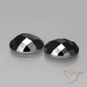 Pedras preciosas de Espinélio Preto natural de 22.49 ct, oval, Opaco