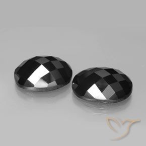 Pedras preciosas de Espinélio Preto natural de 22.11 ct, oval, Opaco