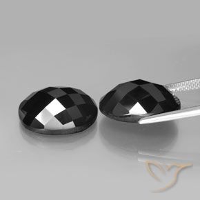Pedras preciosas de Espinélio Preto natural de 22.11 ct, oval, Opaco