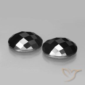 Pedras preciosas de Espinélio Preto natural de 21.63 ct, oval, Opaco