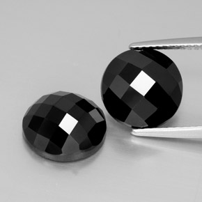 Pedras preciosas de Espinélio Preto natural de 9.62 ct, Corte Redondo, Opaco