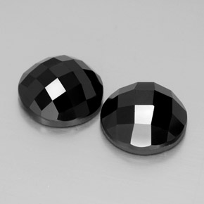 Pedras preciosas de Espinélio Preto natural de 9.62 ct, Corte Redondo, Opaco