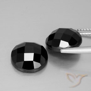 Pedras preciosas de Espinélio Preto natural de 8.40 ct, Redondo, Opaco