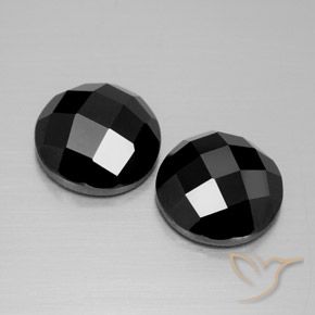 Pedras preciosas de Espinélio Preto natural de 9.54 ct, Redondo, Opaco