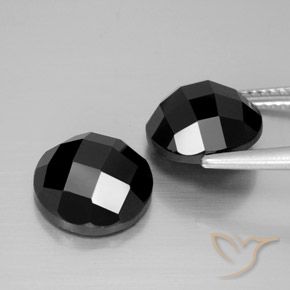 Pedras preciosas de Espinélio Preto natural de 9.54 ct, Redondo, Opaco