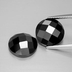 Pedras preciosas de espinélio preto natural de 8,10 ct, corte redondo, opaco