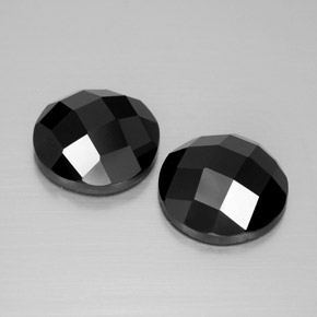 Pedras preciosas de espinélio preto natural de 8,10 ct, corte redondo, opaco