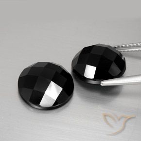 Pedras preciosas de Espinélio Preto natural de 13.84 ct, Redondo, Opaco
