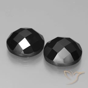 Pedras preciosas de Espinélio Preto natural de 13.73 ct, Redondo, Opaco