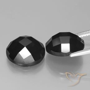 Pedras preciosas de Espinélio Preto natural de 13.73 ct, Redondo, Opaco