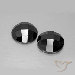 Pedras preciosas de Espinélio Preto natural de 13.47 ct, Redondo, Opaco