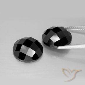 Pedras preciosas de Espinélio Preto natural de 13.47 ct, Redondo, Opaco