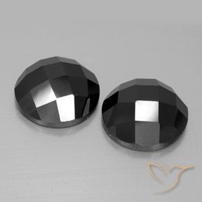 Pedras preciosas de Espinélio Preto natural de 14.69 ct, Redondo, Opaco