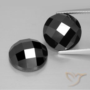 15.94ctw Natural Preto Espinélio, Redondo, Opaco