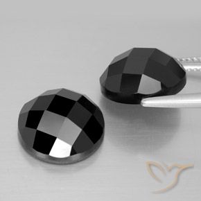 Pedras preciosas de Espinélio Preto natural de 15.94 ct, Redondo, Opaco