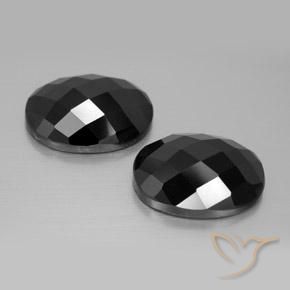 Pedras preciosas de Espinélio Preto natural de 21.70 ct, oval, Opaco
