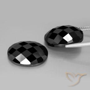 Pedras preciosas de Espinélio Preto natural de 21.70 ct, oval, Opaco
