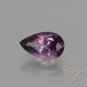 Espinélio Roxo escuro Natural 0.87ct, Formato de pêra, VS