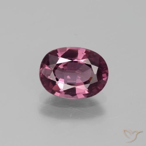 Espinélio roxo de 1,26 quilates, corte oval de 7,7 x 5,7 mm da Tanzânia, Photo A