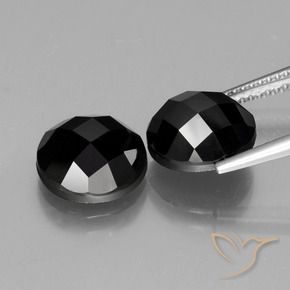 Pedras preciosas de Espinélio Preto natural de 9.78 ct, Redondo, Opaco