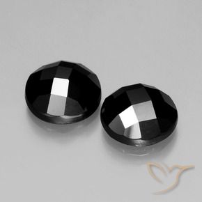 Pedras preciosas de Espinélio Preto natural de 9.22 ct, Redondo, Opaco