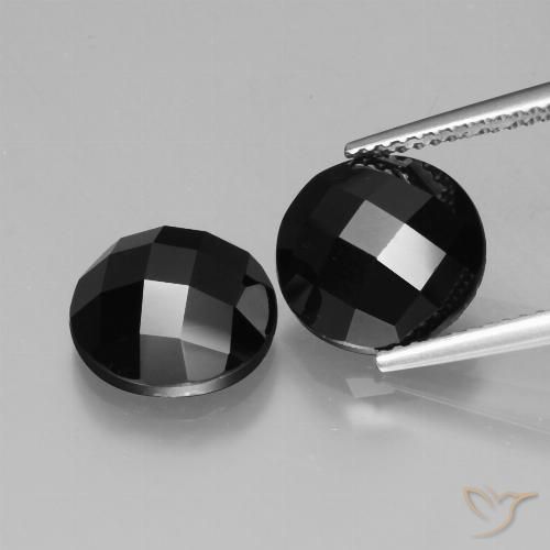 8.38ctw Natural Preto Espinélio, Redondo, Opaco