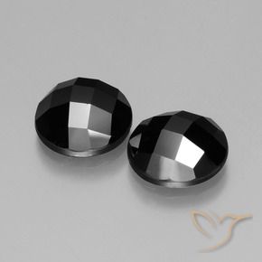 Pedras preciosas de Espinélio Preto natural de 8.38 ct, Redondo, Opaco