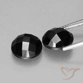Pedras preciosas de Espinélio Preto natural de 8.38 ct, Redondo, Opaco