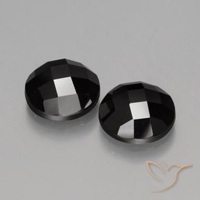 Pedras preciosas de Espinélio Preto natural de 8.96 ct, Redondo, Opaco